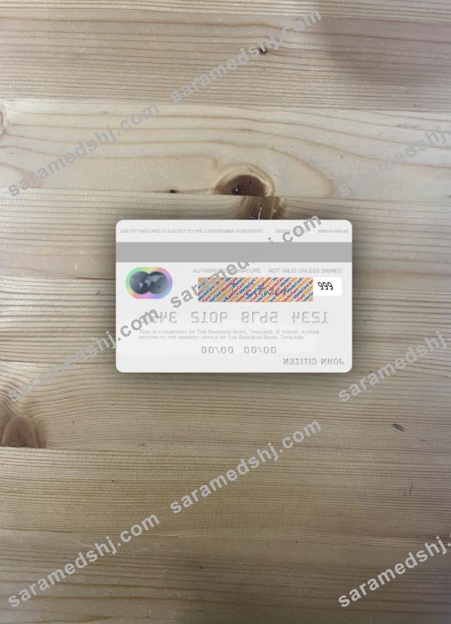Thailand Bangkok Bank mastercard gray photolook back
